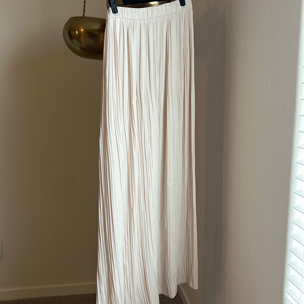 Zara Light Cream Wide Leg Pants